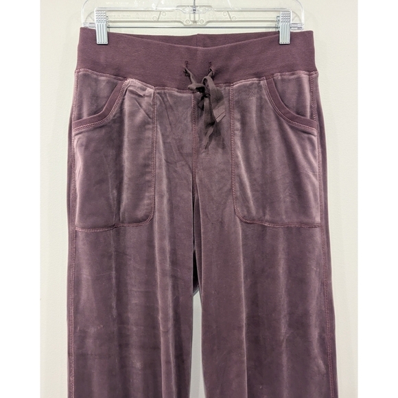 Sundance Catalog Purple Velour Velvet Drawstring Pocket Pants Size Small - Picture 2 of 6